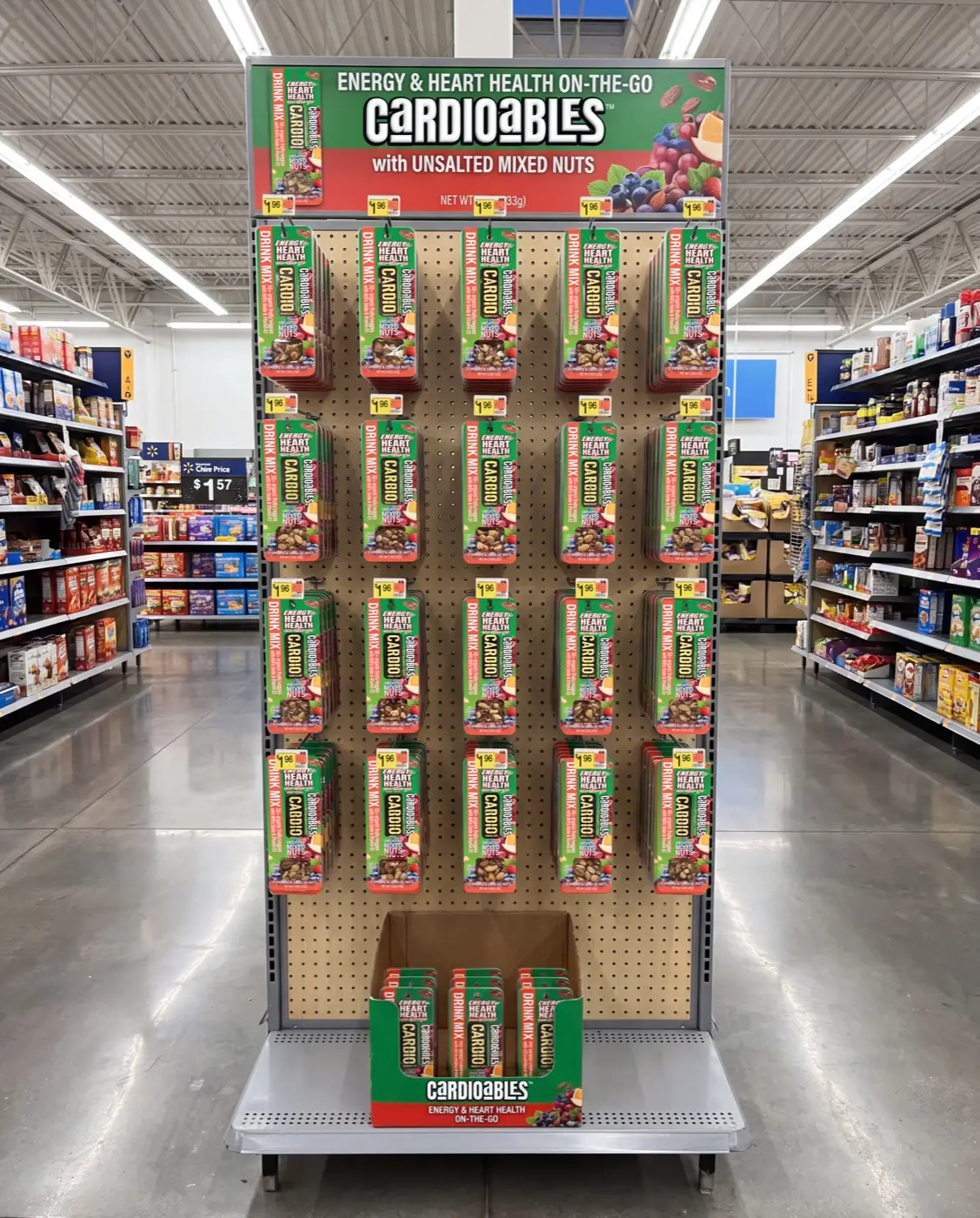 A Cardioables peg-wall display in a store aisle